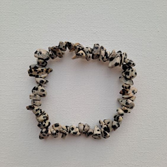 Dalmatian Jasper Chips Crystal Bracelet