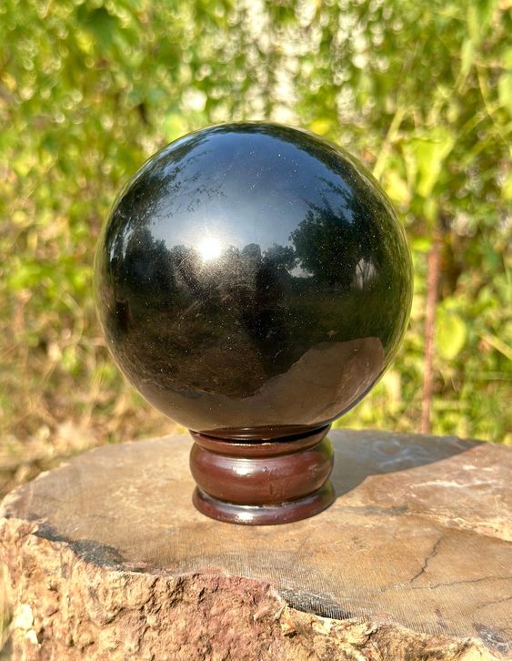 Black Tourmaline Crystal Sphere