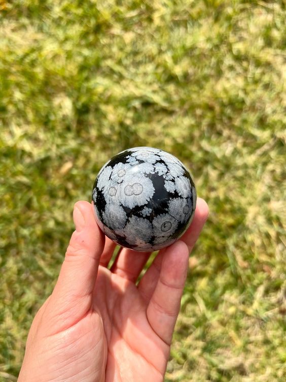 Snowflake Obsidian Sphere