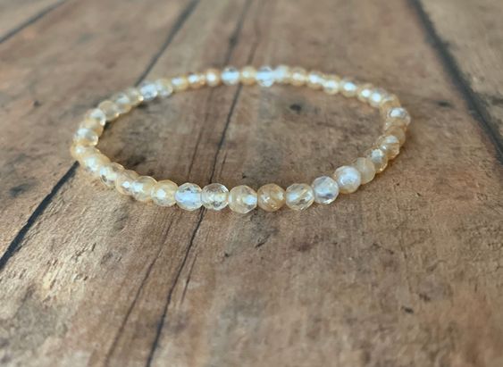 Citrine Faceted Crystal Bracelet ( 4mm)