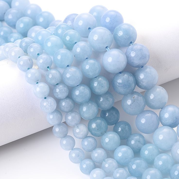 Aquamarine Crystal Bead Line