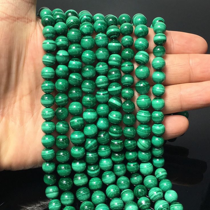 Malachite Crystal Bead Lines