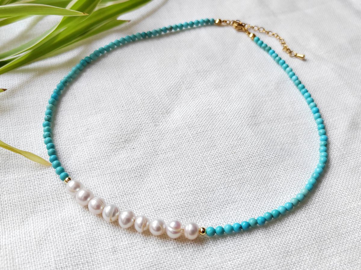 Turquoise and Pearl Necklace