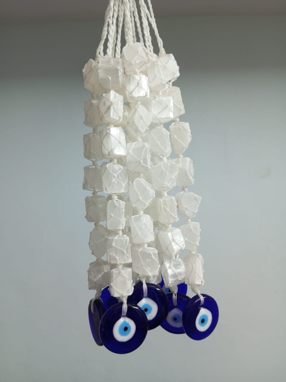 Selenite Hanging Evil Eye Charms On Sale