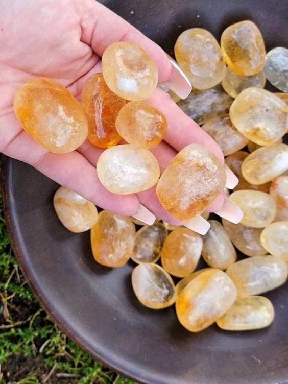 Natural Citrine Tumbled Stones (Prosperity & Motivation)