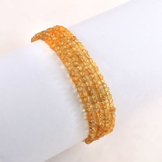Citrine Faceted Crystal Bracelet ( 4mm)