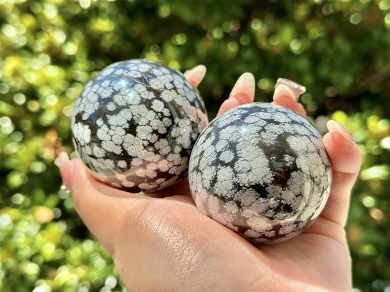 Snowflake Obsidian Sphere