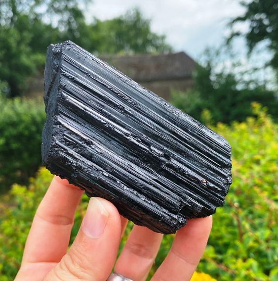 Black Tourmaline Rough Chunks For Protection (Evil eye)