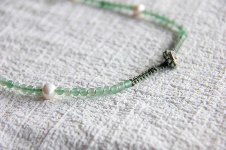 Green Aventurine & Pearl Necklace
