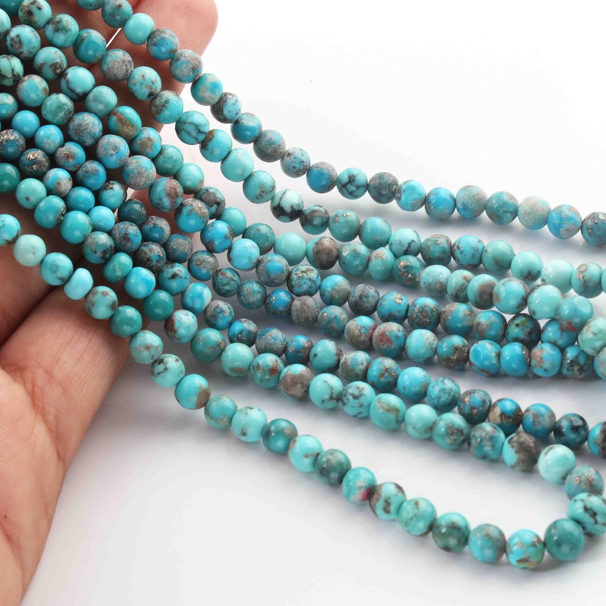 Iranian Turquoise Bracelet (Natural 8mm Firoza Bracelet )