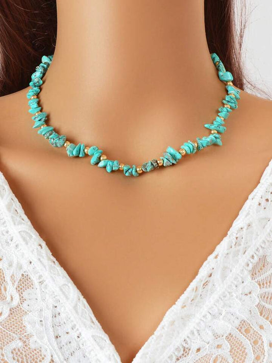 Indian Dyed Turquoise Necklace