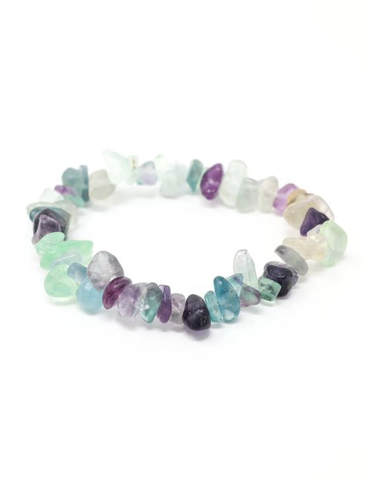 Multi Fluorite Chips Crystal Bracelet