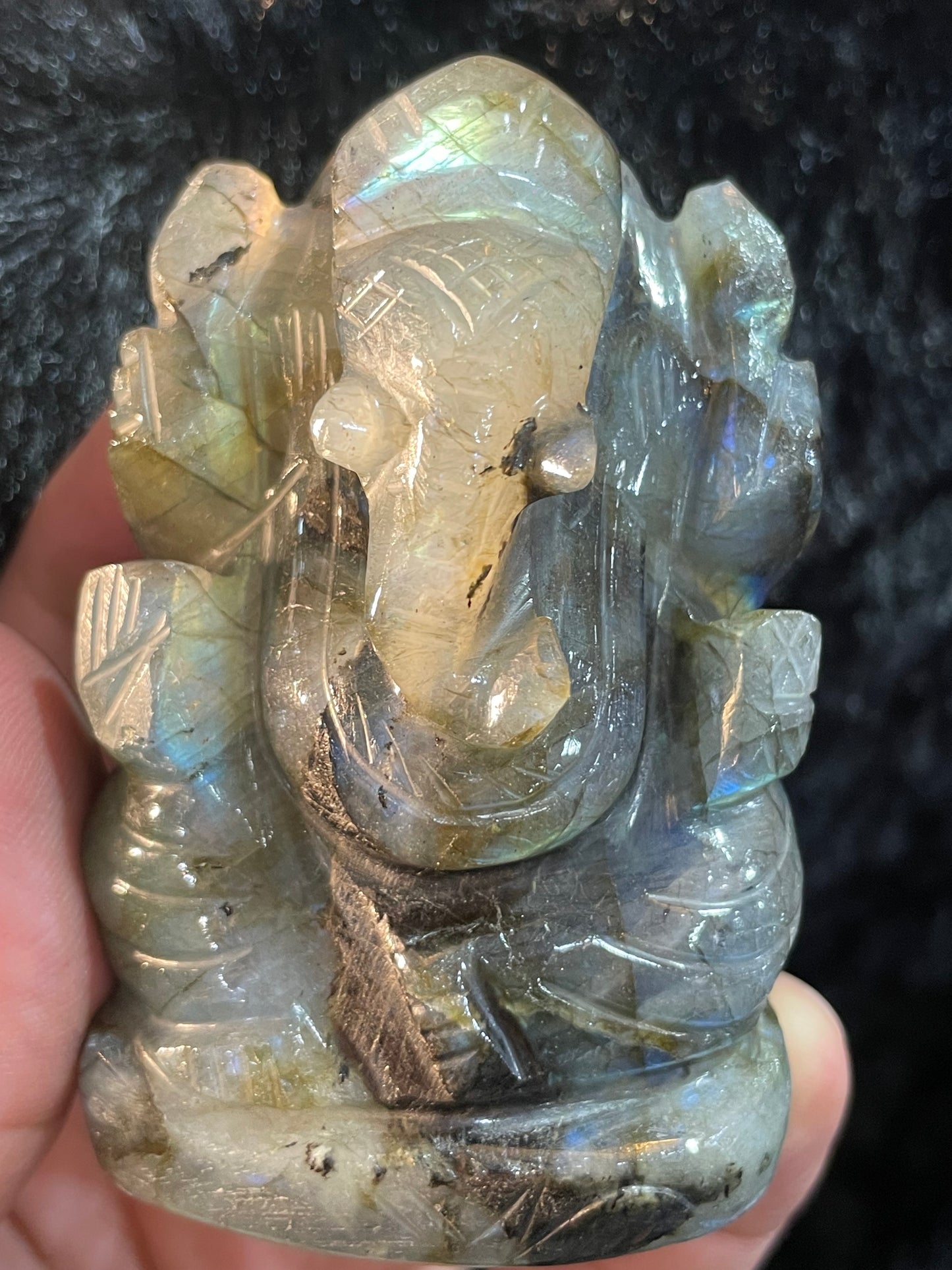 Ganesha Labradorite Carving