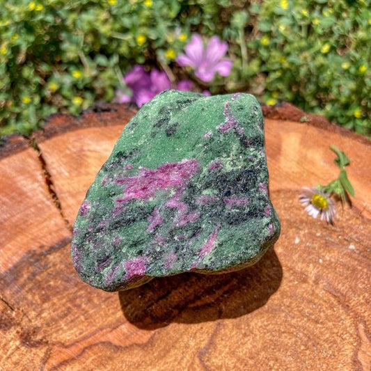 Ruby Ziosite Rough Crystal