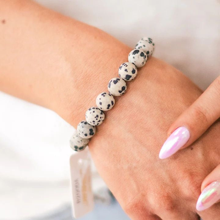 Dalmatian Jasper Crystal Bracelet