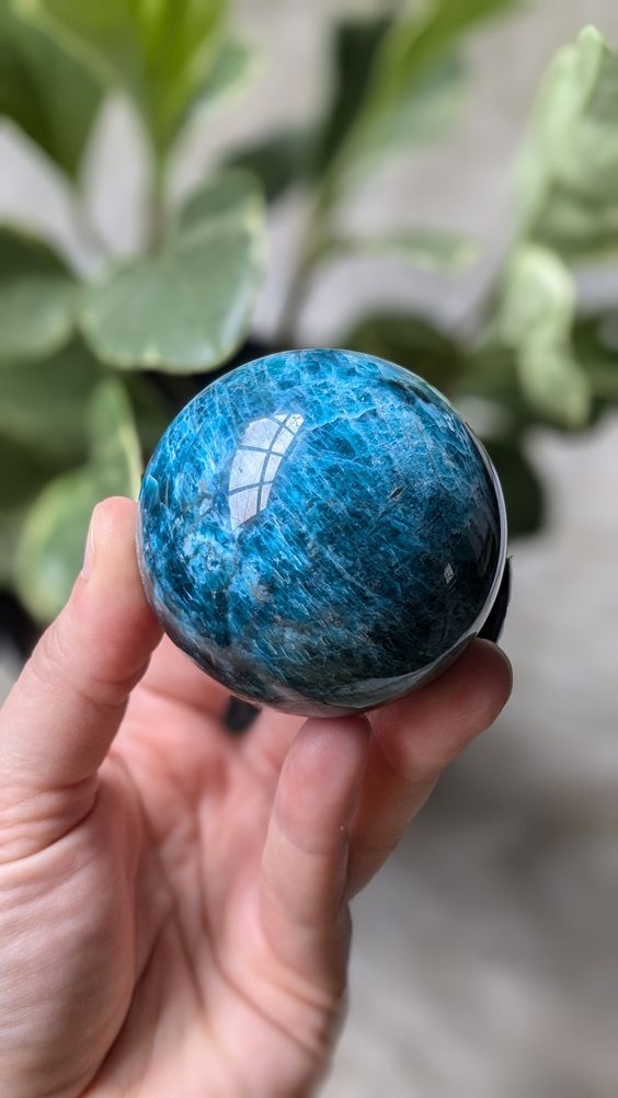 Blue Apatite Crystal sphere