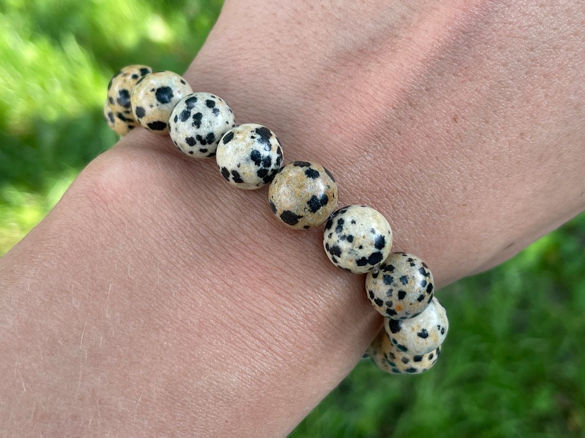 Dalmatian Jasper Crystal Bracelet