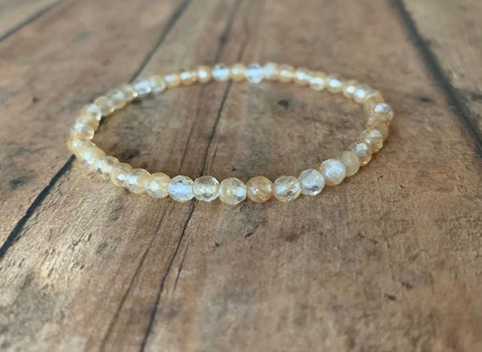 Citrine Faceted Crystal Bracelet ( 4mm)