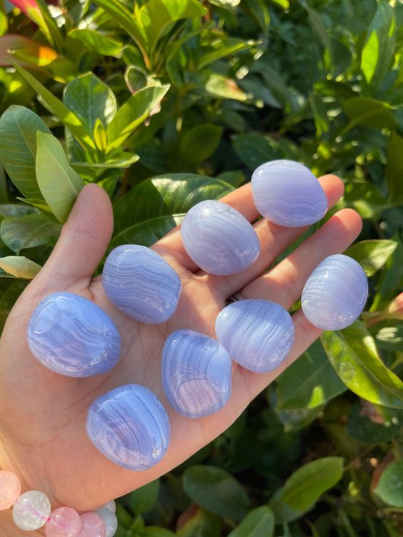 Blue Lace Agate Tumbled Stones