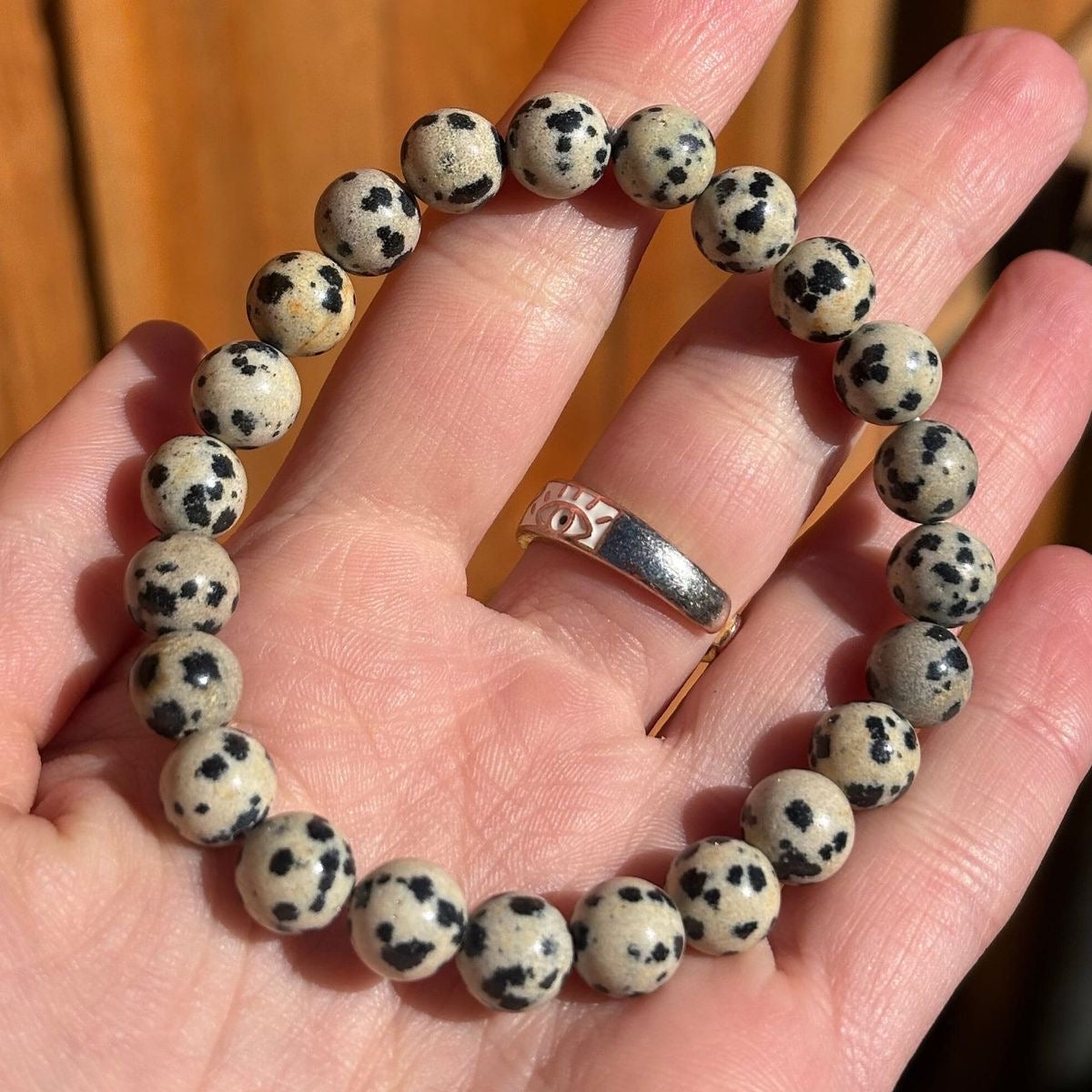 Dalmatian Jasper Crystal Bracelet