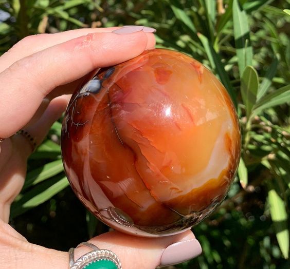 Carnelian Crystal Sphere