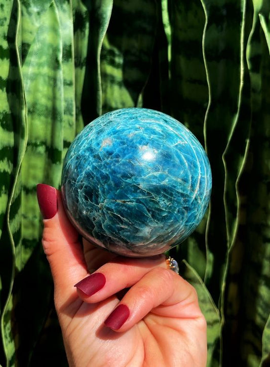 Blue Apatite Crystal sphere