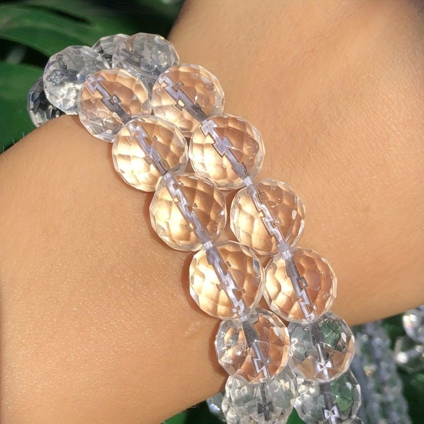 Multi Faceted Clear Quartz Bracelet