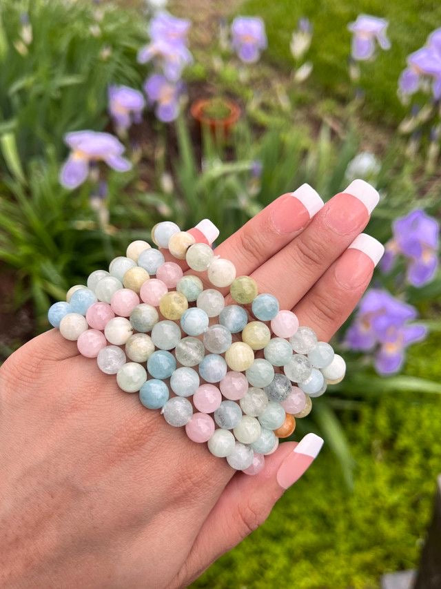 Morganite Crystal Bracelets