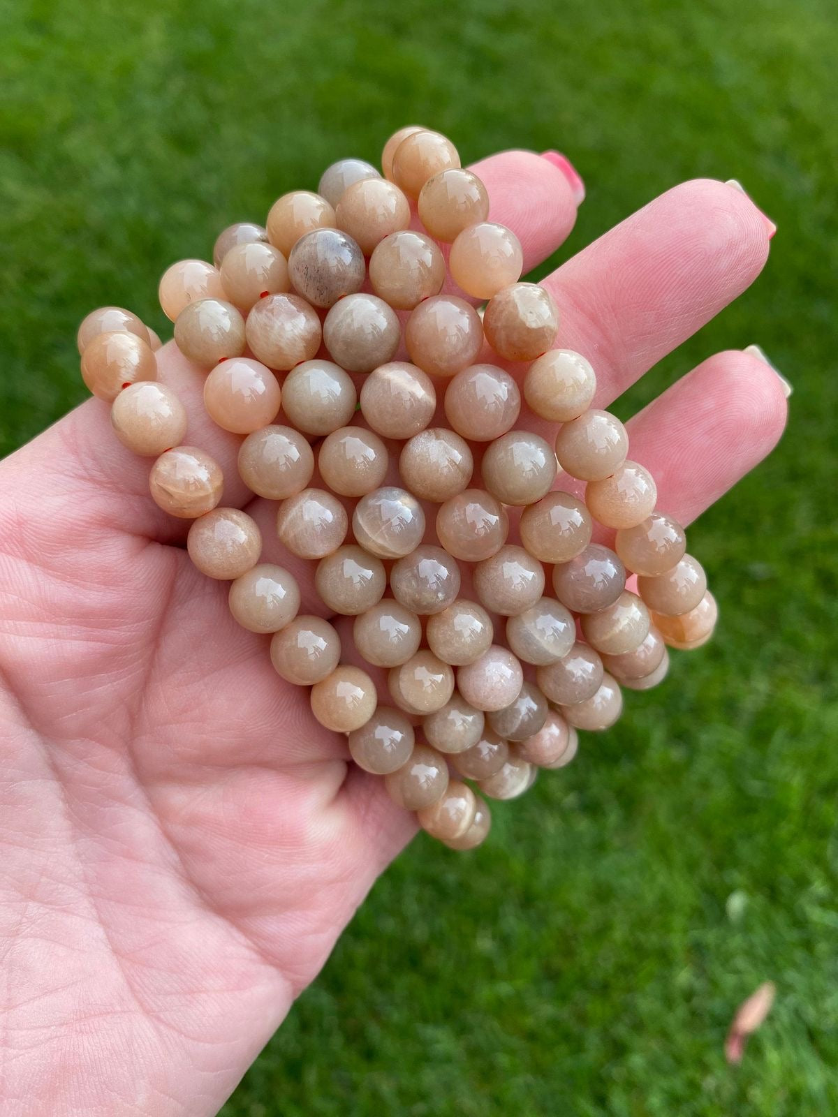 Peach Moonstone Crystal Bracelet