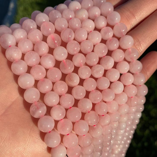 Rose Quartz Crystal Bead Lines