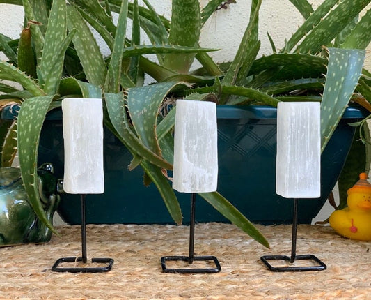 Raw Selenite On Stand