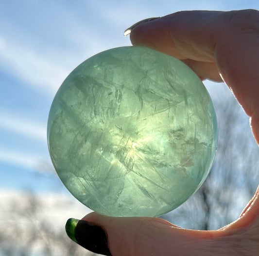 Green Fluorite Sphere