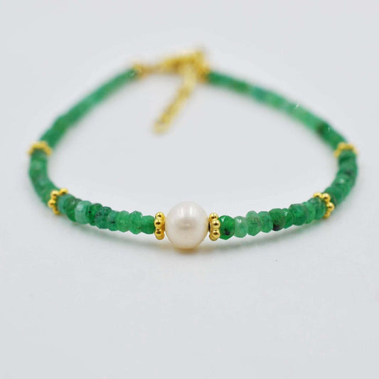 Emerald and Pearl Bracelet