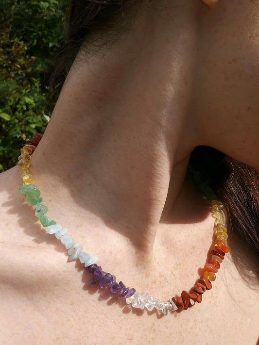 Seven Chakra Chips Necklace