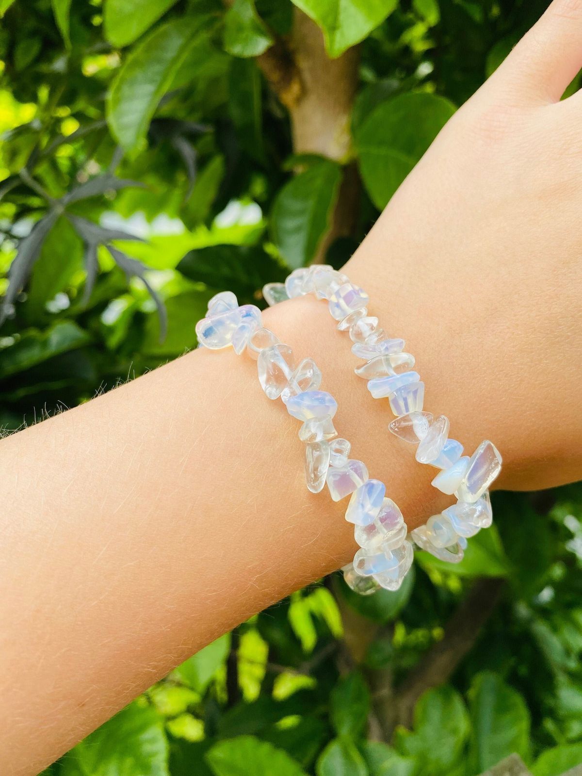 Opalite Chips Crystal Bracelet