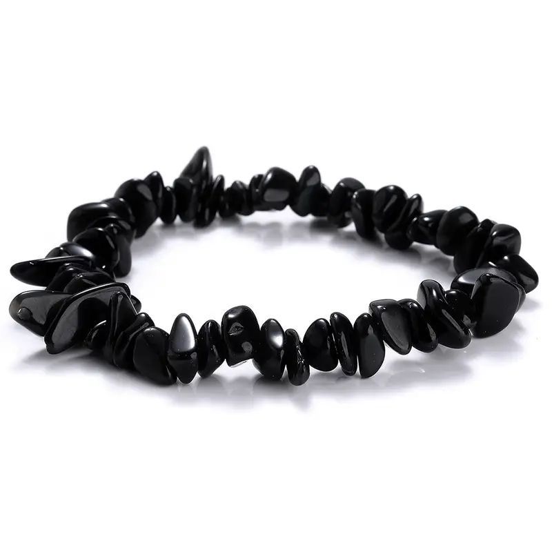 Black Obsidian Chips Crystal Bracelet