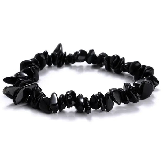Black Obsidian Chips Crystal Bracelet