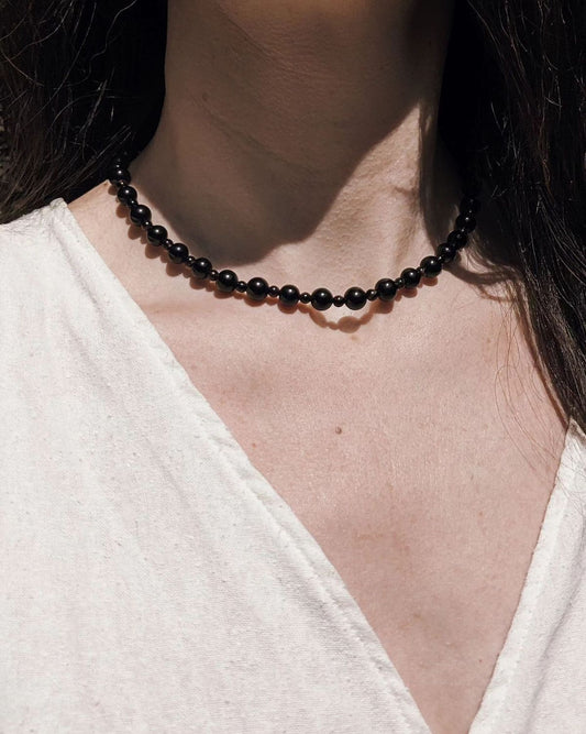 Black Obsidian 10mm Beads Choker