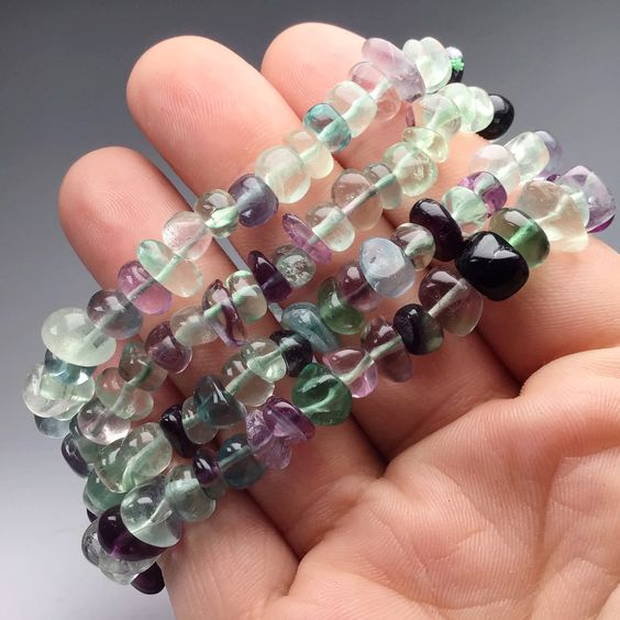 Multi Fluorite Chips Crystal Bracelet