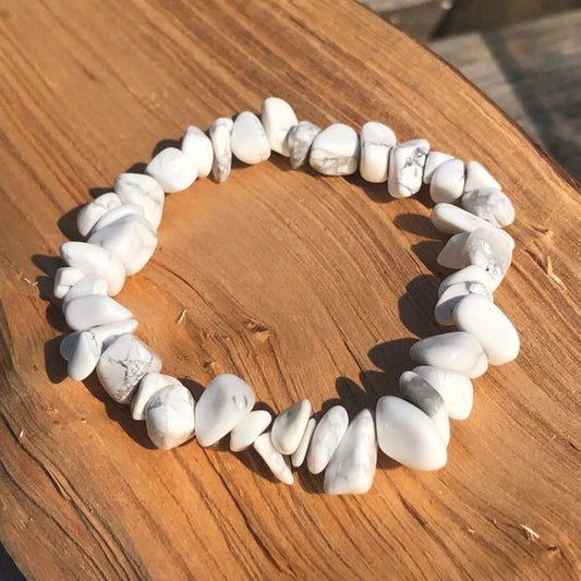 Howlite Chips Crystal Bracelet