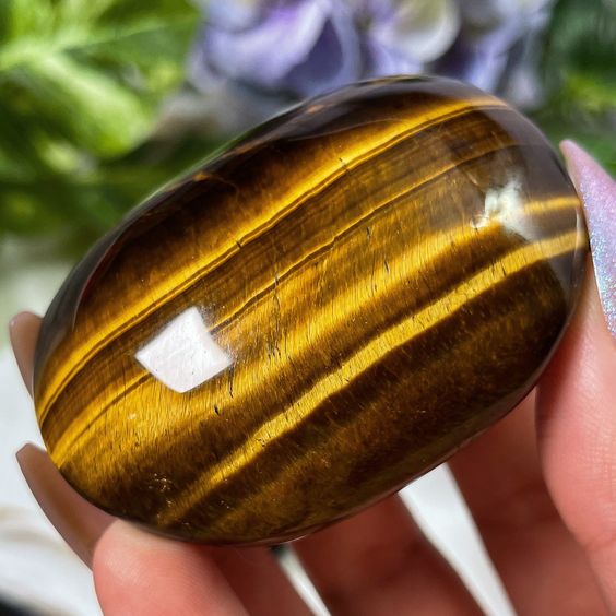 Tiger Eye Palm Stone