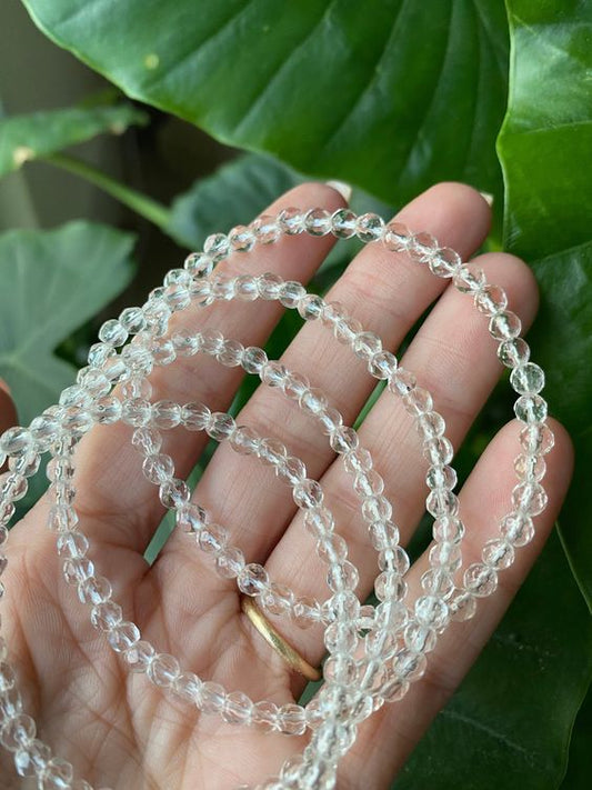 Clear Quartz Faceted Bracelet (4mm)