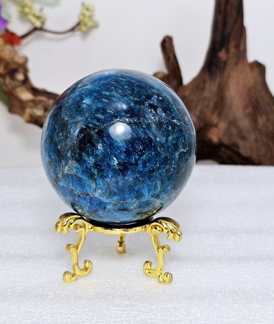 Blue Apatite Crystal sphere