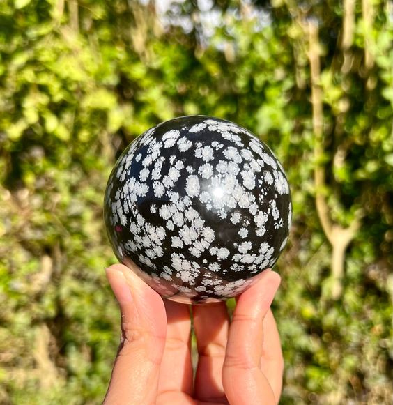 Snowflake Obsidian Sphere
