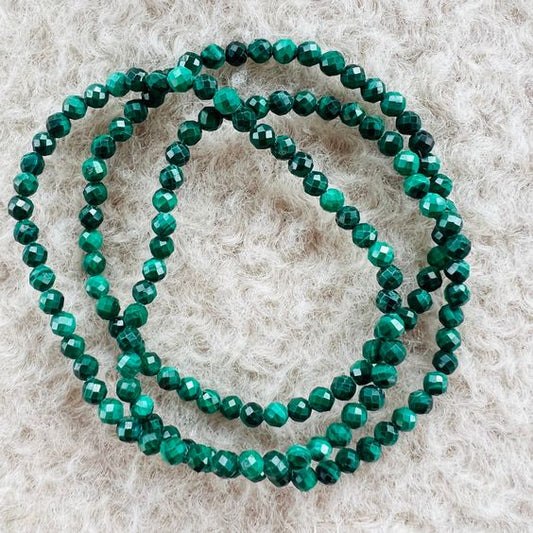 Malachite Faceted Bracelet (4mm)