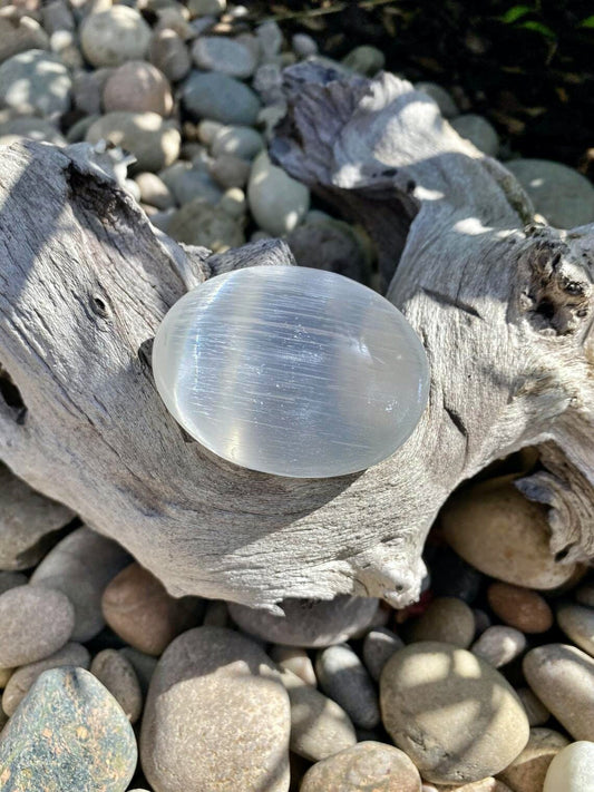 Selenite Palm Stones