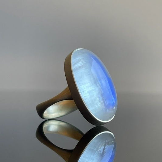 Moonstone Ring (Pure Silver)