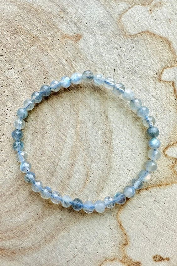 Labradorite Faceted Crystal Bracelet (4mm)